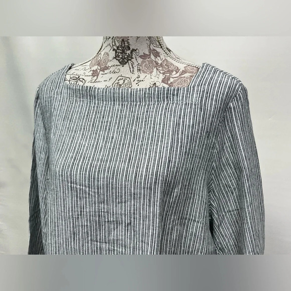 CASLON Blue‎ and white stripe linen top size L. - Picture 2 of 10